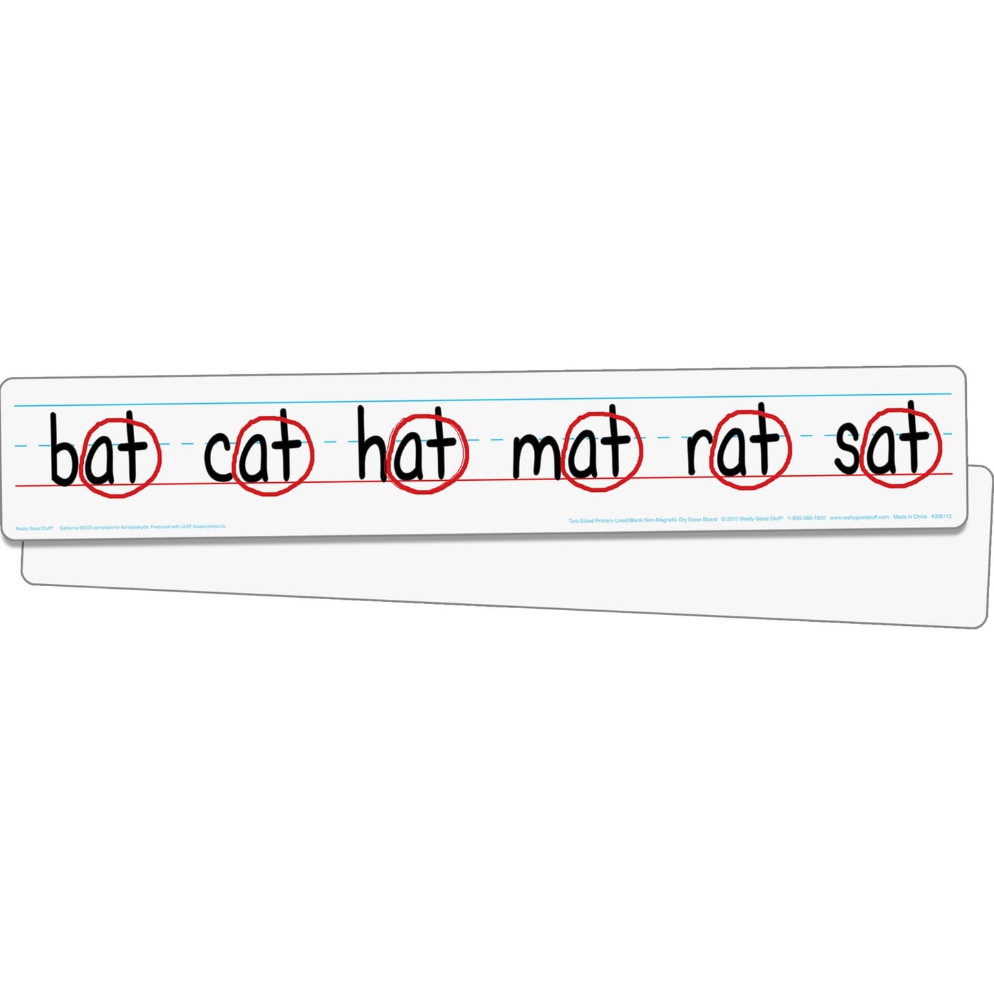 Really Good Stuff Double-Sided Primary-Lined Dry Erase Sentence Strip Boards - Pack of 12