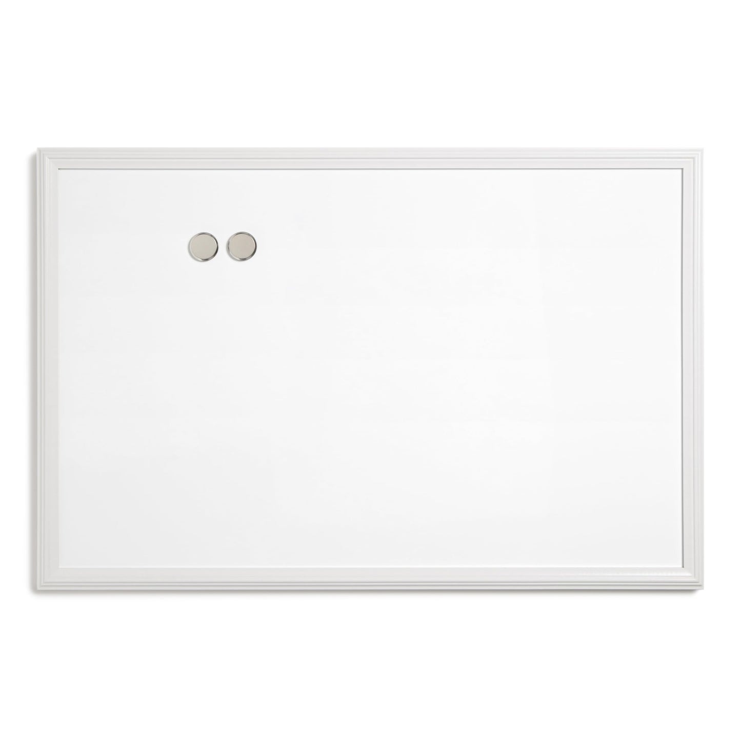 U Brands Farmhouse Board, Dry Erase White Board with White Frame, Office Supplies, Includes Magnets, 20” x 30” (2993U00-04)