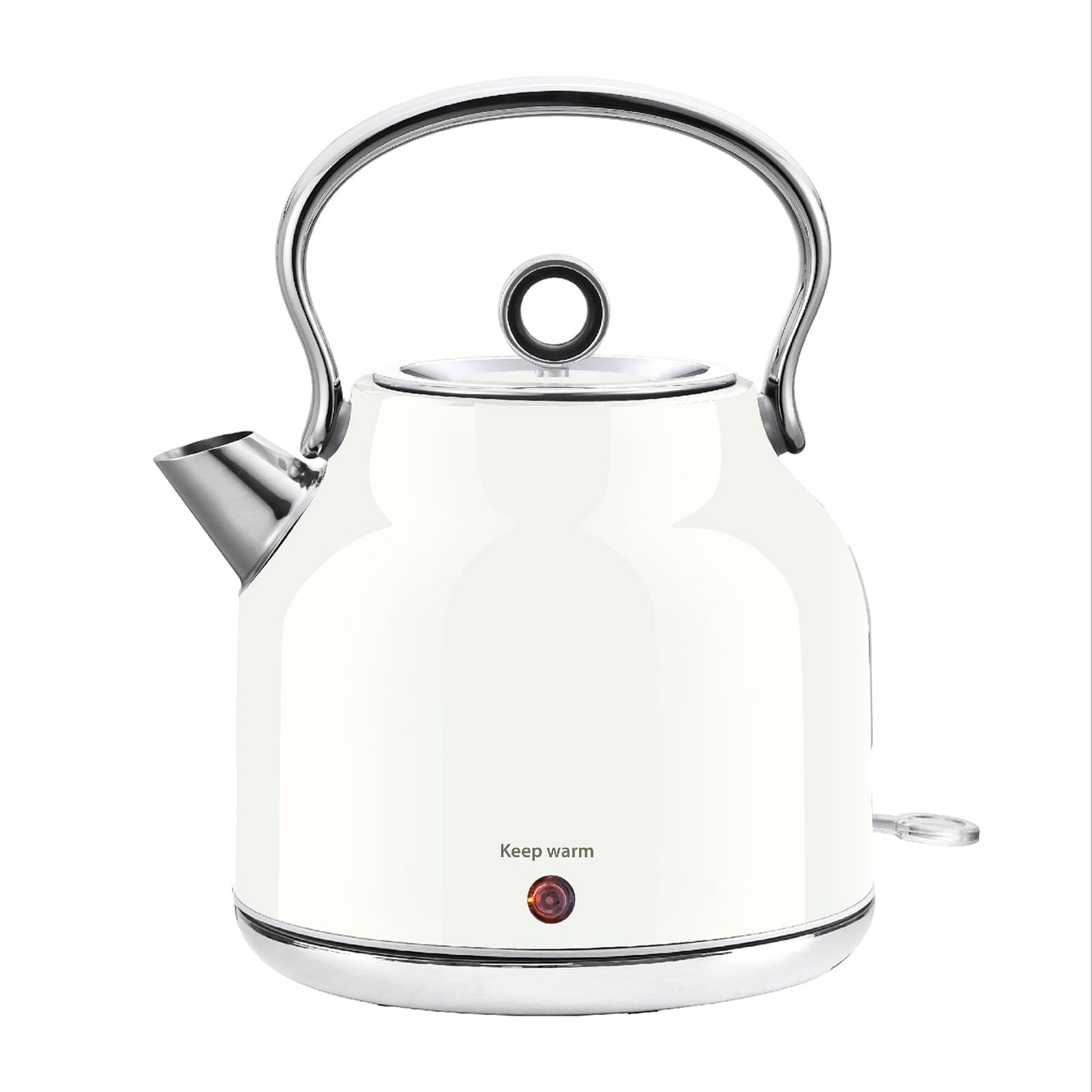 Seydere Electric Kettle – 1.7L Stainless Steel Kettle with Keep Warm Function, 1500W Fast Boil Kettle with LED Indicator, Auto Shut-off & Boil-Dry Protection Cordless Design, Rotational Base (White)