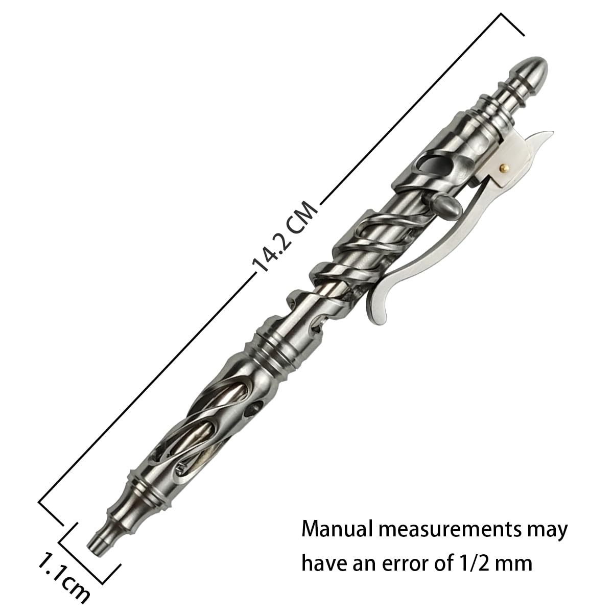 Dr. Metalleung Heavy Duty Stainless Steel Bolt Action Pen - Retractable EDC Pen with Keychain, Refillable Ink, Smooth Writing for Office & Gifts
