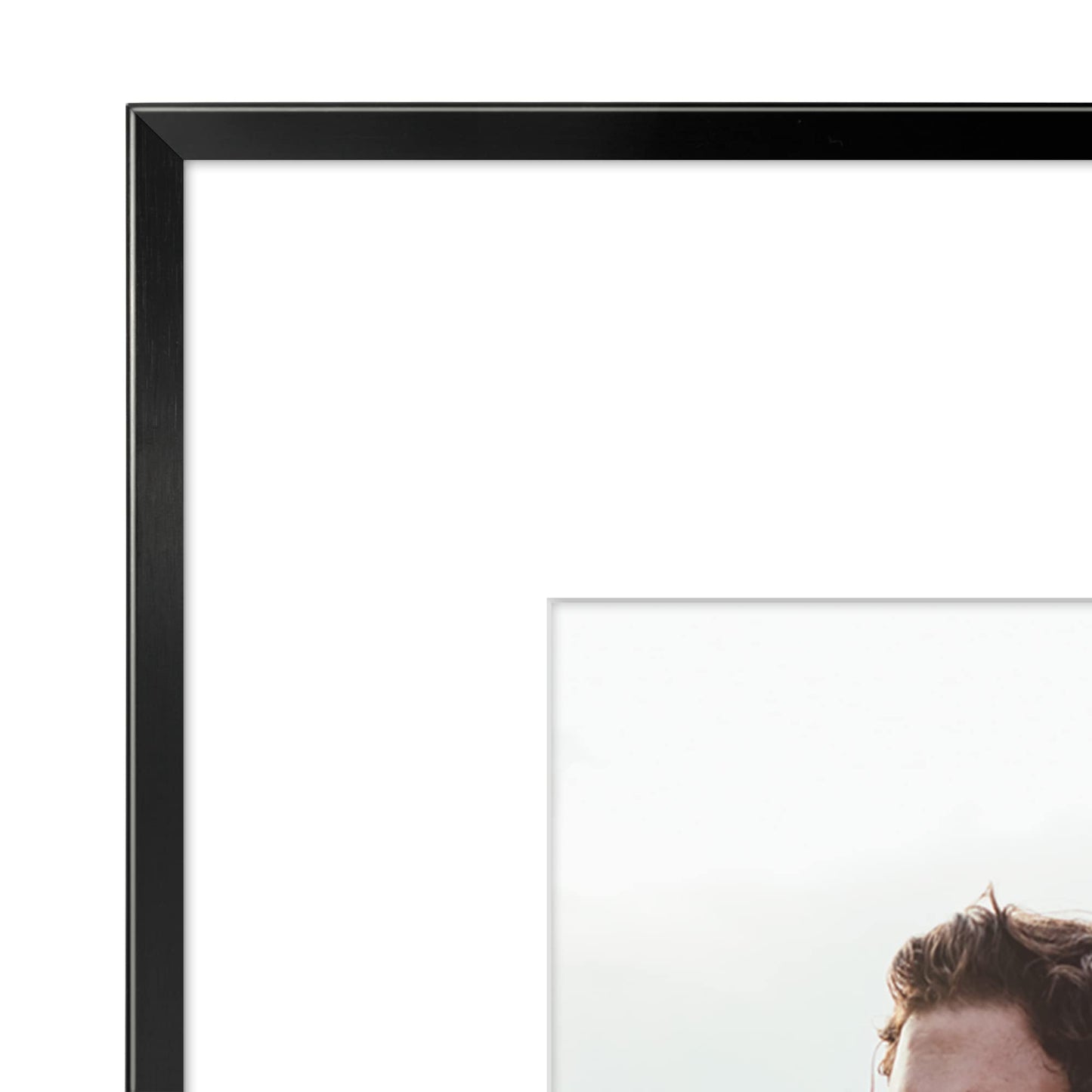 Americanflat 16x20 Metal Picture Frame with Tempered Glass - Use as 11x14 Frame with Mat or Display 16x20 Photo Without Mat - Brooklyn Collection - Picture Frames for Wall Display - Black