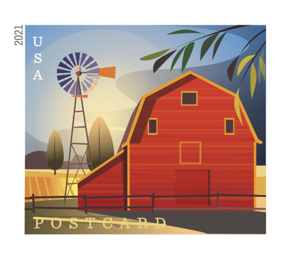 Barn Postcard Forever Postage Stamps 2 Sheets of 20 US Postal First Class American History Wedding Celebration Anniversary (40 Stamps)