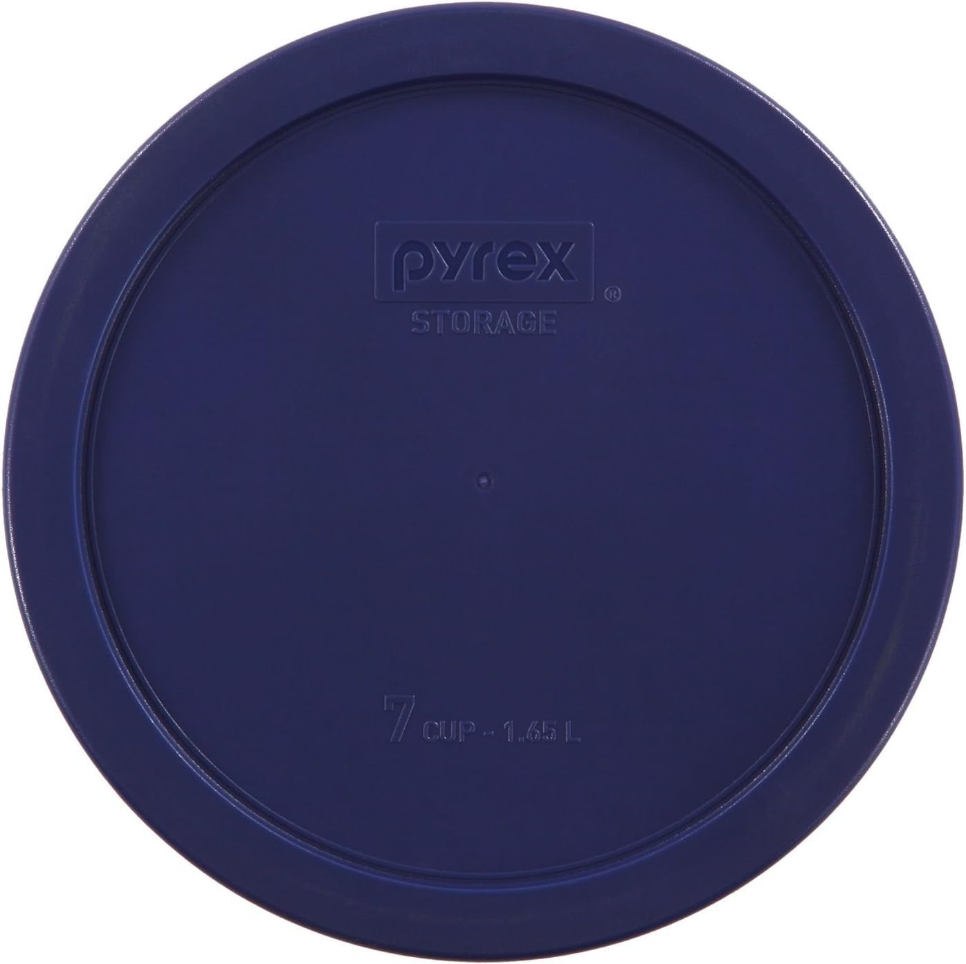 Pyrex Storage Plus 7-Cup Round Glass Food Storage Dish, Blue Cover, Pack of 2 - Original Genuine Made in the USA