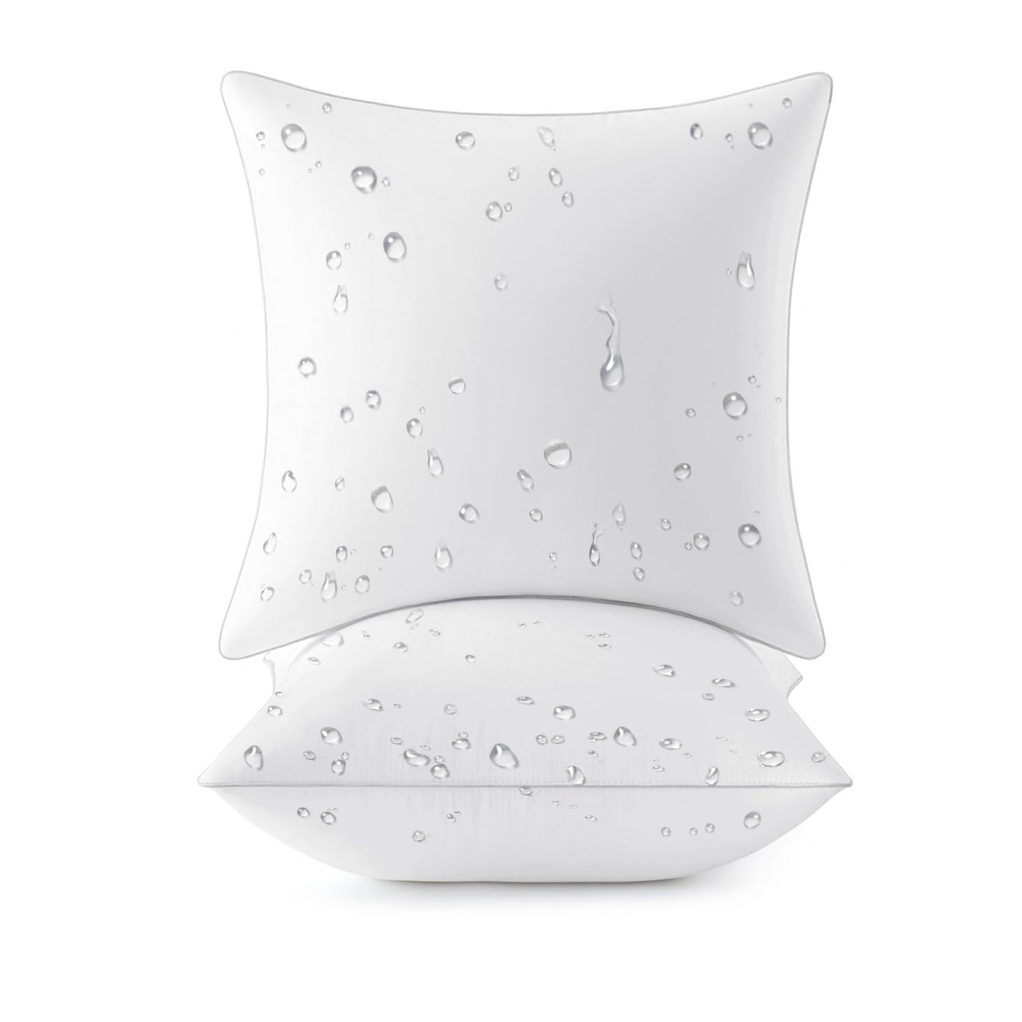 MIULEE Pack of 2 20x20 Outdoor Pillow Inserts, Waterproof Decorative Square Throw Pillow Inserts for Patio Sofa Garden Porch Couch