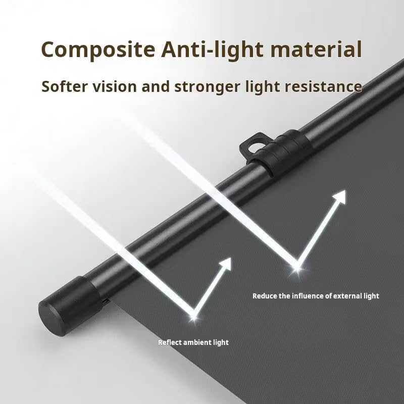 100-Inch Portable Projector Screen, XIAOHUI 16:9 Aspect Ratio, Non-Perforated Anti-Light, Easy Install,100% Polyester Professional Projector Screen Pull Down