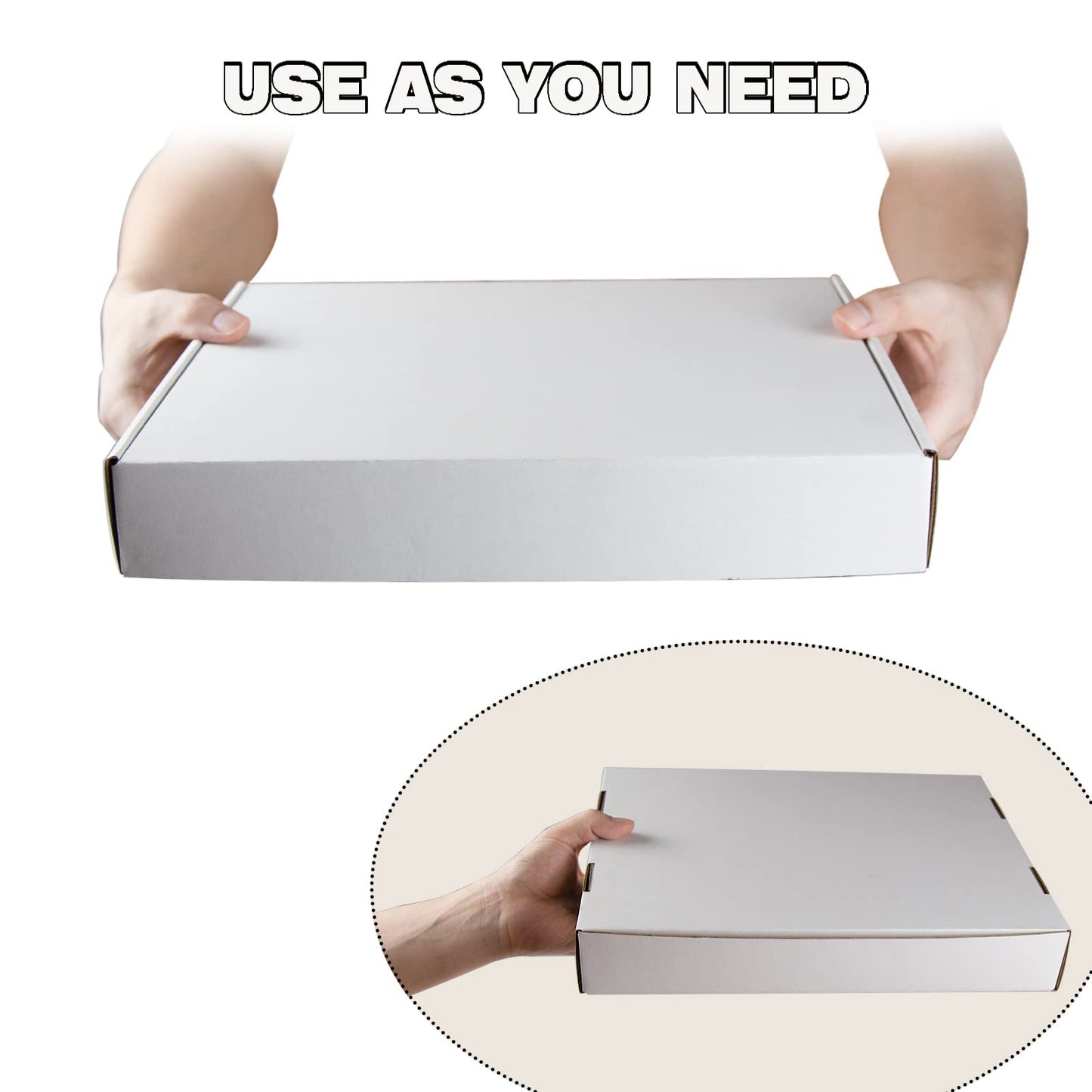 Sodissa 13x10x2 Inches Shipping Boxes Pack of 25, White Corrugated Cardboard Boxes for Small Bussiness