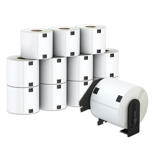 12 Rolls 3600 Pcs 2-3/7"x4 Shipping Name Badge Labels Replacement for Brother dk-1202, Misofuki 2.4"x3.9" 62mmx100mm Die-Cut Address Labels Used with Brother QL-700 QL-500 QL-810W Label Printer