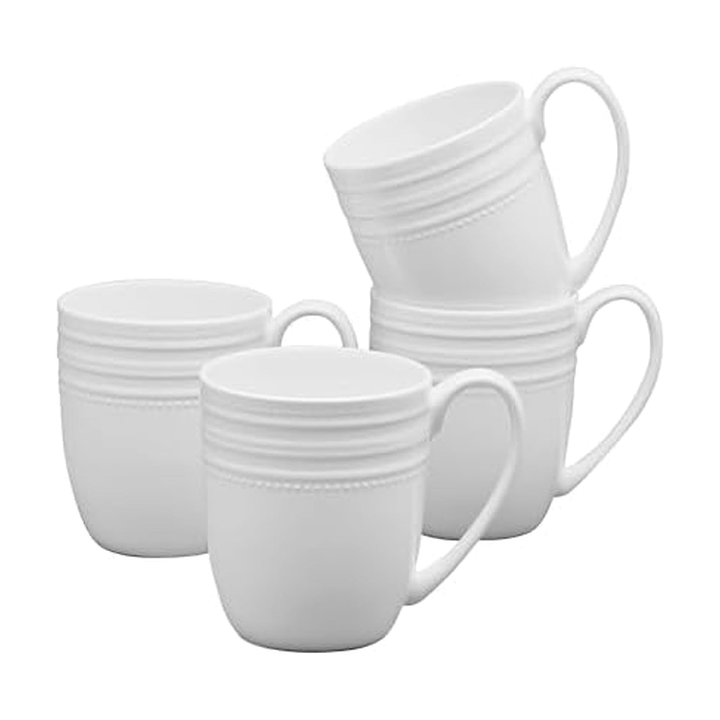 Mikasa Kamryn Vegan Bone China Lightweight Set of 4 Mugs, 13.5 Ounce