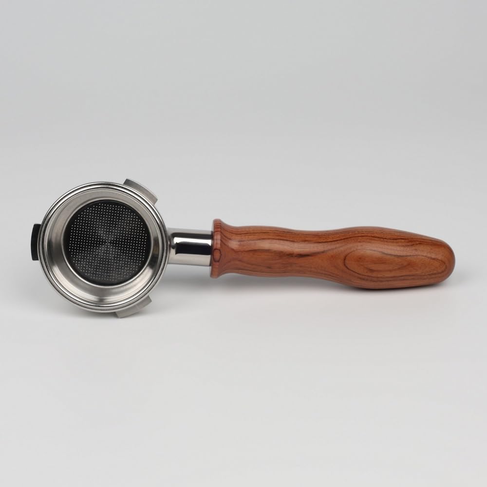 CAPFEI 58mm bottomless portafilter with 3 Ears Compatible with CASABREWS/Gevi 58mm Espresso Machines | with Stainless Steel Filter Basket and Wooden Handle