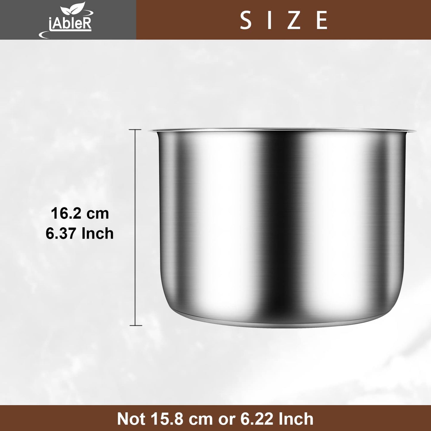 Genuine 6Qt Power Cooker XL Replacement Inner Pot Compatible with 6 Quart Power Pressure Cooker PPC770 PPC771 PPC770-1 PRO PCXL-PRO6 YBD60-100 WAL1 WAL2 Stainless Steel Inner Pot Parts - 6 QT