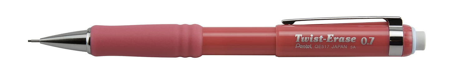 Pentel Twist-Erase III Mechanical Pencil, (0.7mm), Pink Barrel