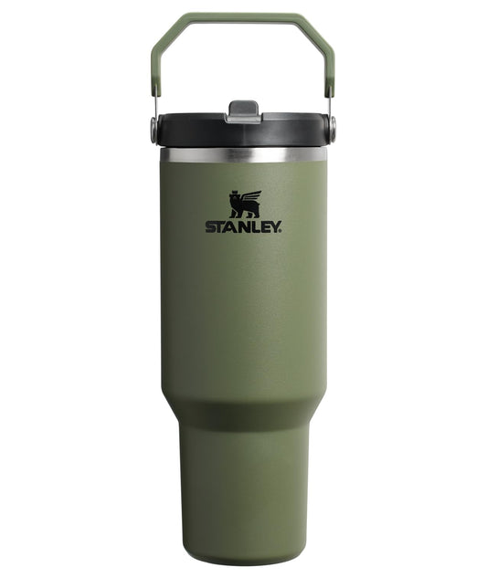 STANLEY IceFlow 2.0 Flip Straw Tumbler with Handle 40 oz | Twist On Lid and Flip Up Straw | Leakproof Water Bottle | Insulated Stainless Steel | BPA-Free | Dried Pine