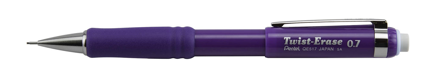 Pentel Twist-Erase III Mechanical Pencil, (0.7mm), Violet Barrel