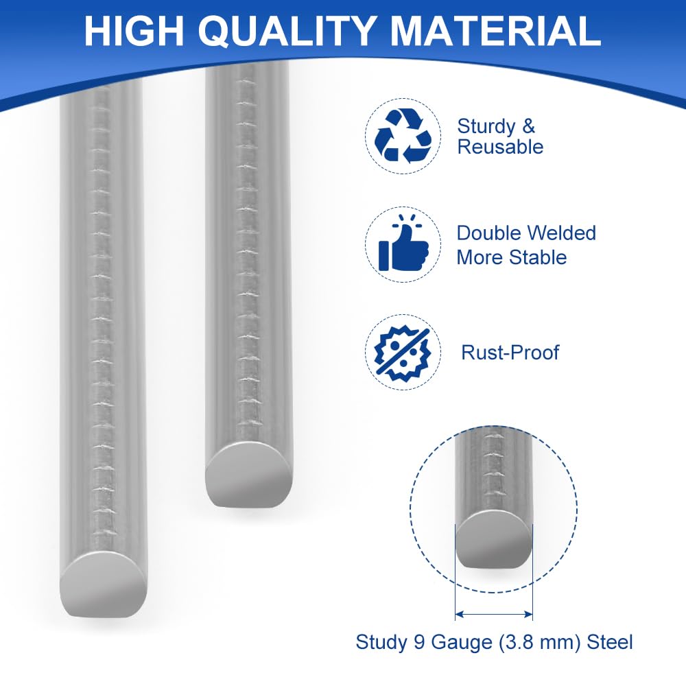 25 Pack Heavy Duty Metal H Frame Wire H Long Stakes, 30'' x 10'' Yard Sign Stake for 4mm Corrugated Signs