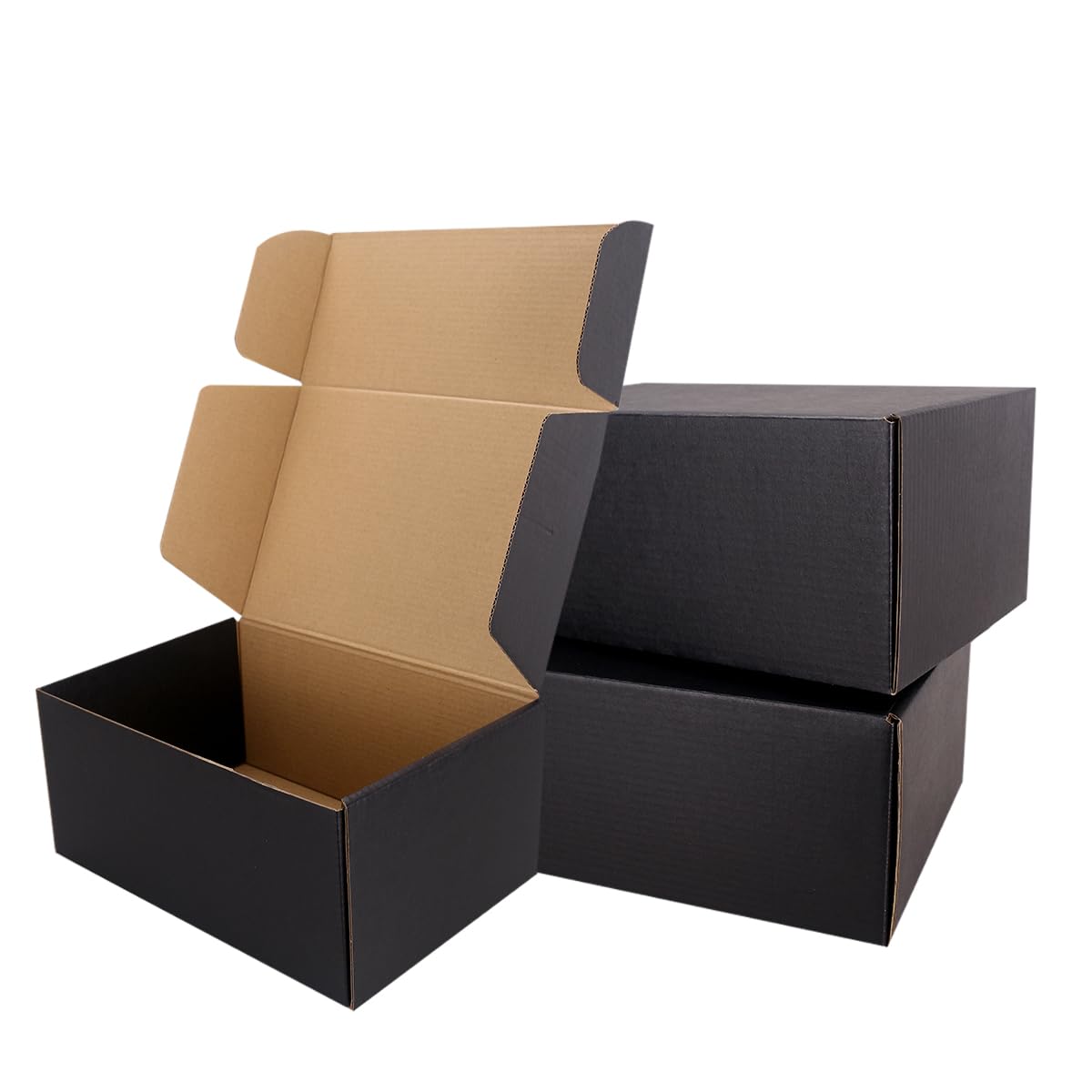 JIUZHOUXIN Shipping Boxes,12"x9"x4" Black Corrugated Cardboard Boxes, Which is Anti-Impact Come with Exquisite Sealing Label.Suitable E-Commerce Packaging, Shipping Packaging. (12"x9"x4" 20pcs-Black)