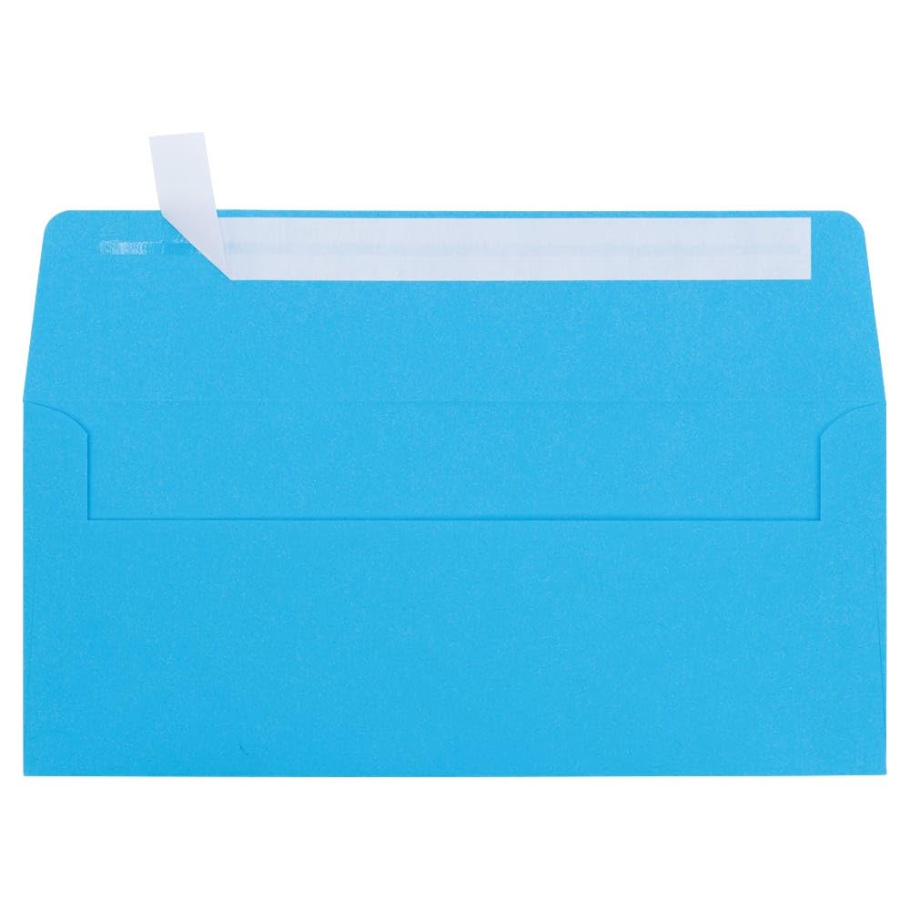 LUXPaper #10 Business Envelopes | Peel & Press | 4 1/8" x 9 1/2" | Bright Blue | 60lb. Text | 250 Qty