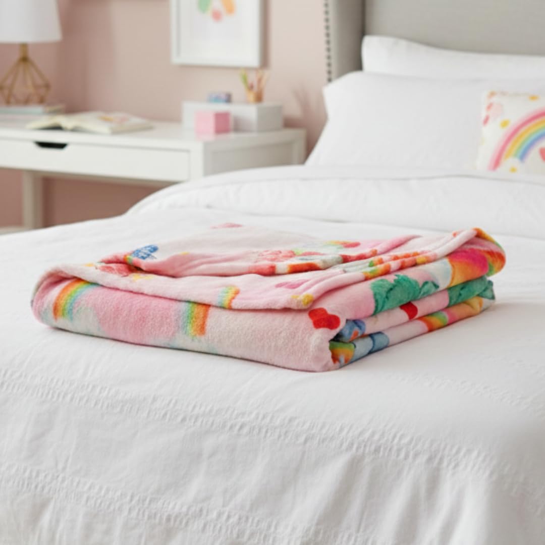 Care Bears Nostalgic Classic Bedding Super Soft Plush Cozy Throw, 46 in x 60 in, (Officially Licensed Product) by Franco Collectibles