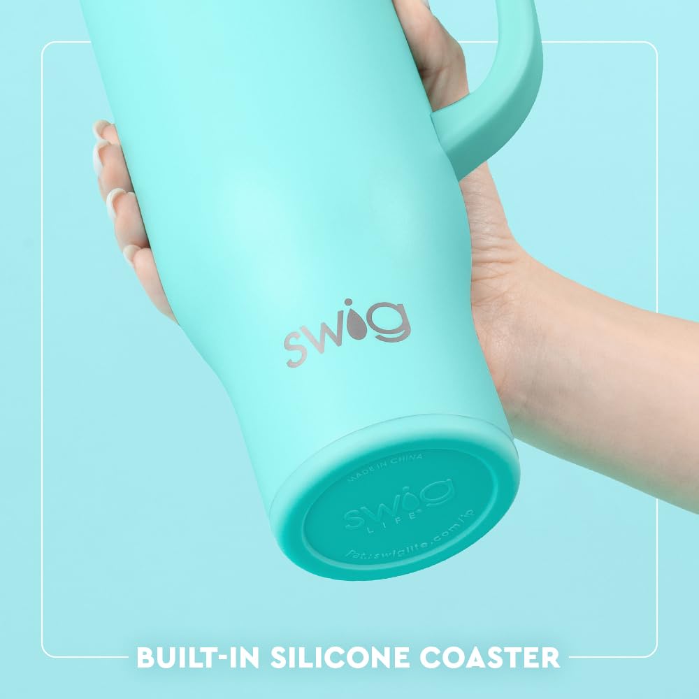 Swig Life 30oz Mega Mug, 30oz Tumbler with Handle and Straw, Large Insulated Tumblers, Cup Holder Friendly Travel Mug, Stainless Steel 30 oz Tumbler, Reusable Insulated Water Bottle (Giddy Up)