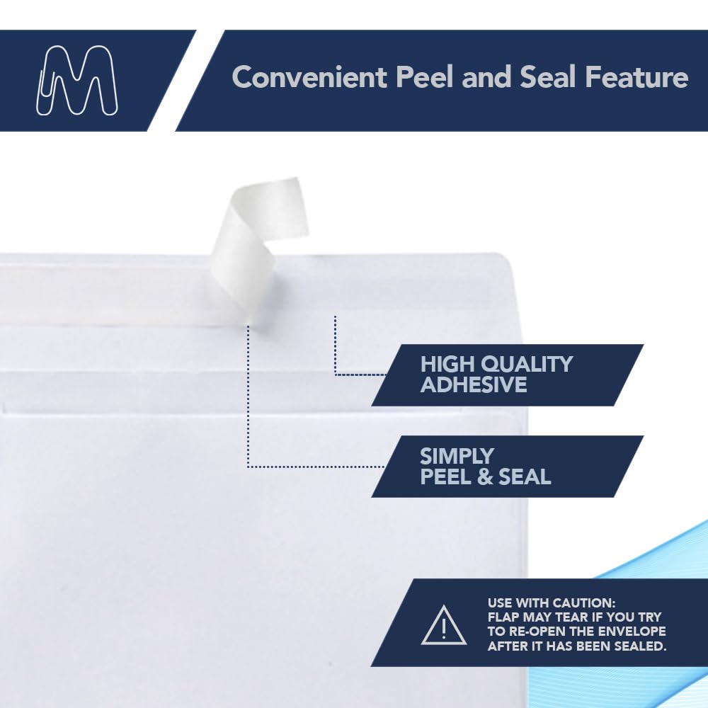 MOS A6 White Envelopes 4.75 x 6.5 Inch 500 Pack — Self-Seal Heavyweight Invitation Envelopes for Greeting Cards, Gift Cards, Weddings, Business Mailings, Thank You Cards