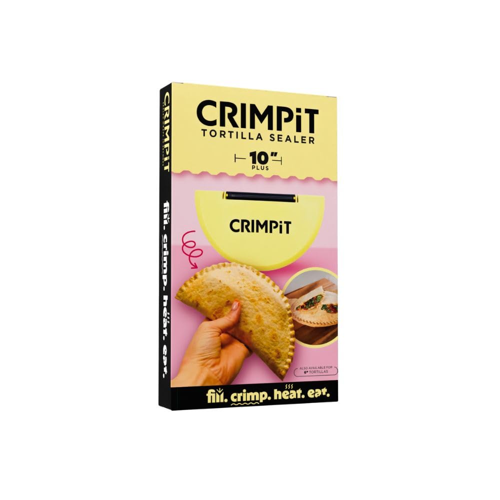 CRIMPiT Tortilla + Book Bundle - Large & Small Tortilla Sealers + Recipe Book – For 10-12” & 6” Flour Tortillas | BPA-Free, Dishwasher Safe | Perfect for Air Fryers | Manufactured in UK & USA