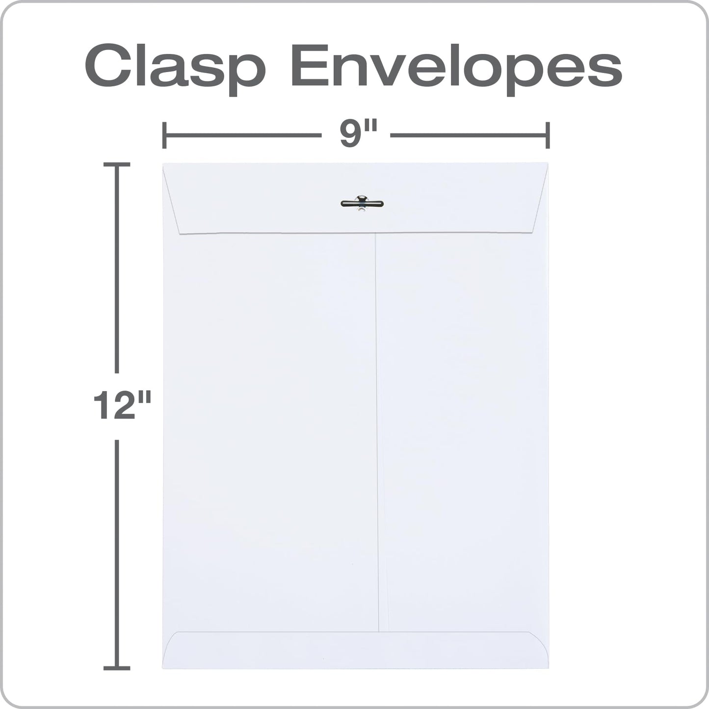 Quality Park 9 x 12 Clasp Envelopes,Deeply Gummed Flaps for Permanent Secure Seal, Great for Filing, Storing or Organizing Documents, 28 lb. White Wove, 100/Box (QUA38390)