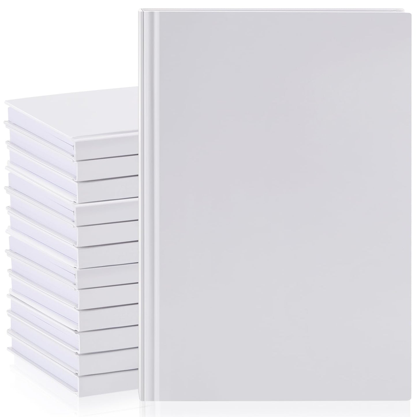 Henoyso 12 Pcs A5 Blank Notebooks Journals Bulk 100 Sheets/200 Pages Unlined Craft Notebooks Kraft Sketchbooks Hardcover for Writing Drawing for Gifts Students School Office, 8.3 x 5.7 in (White)