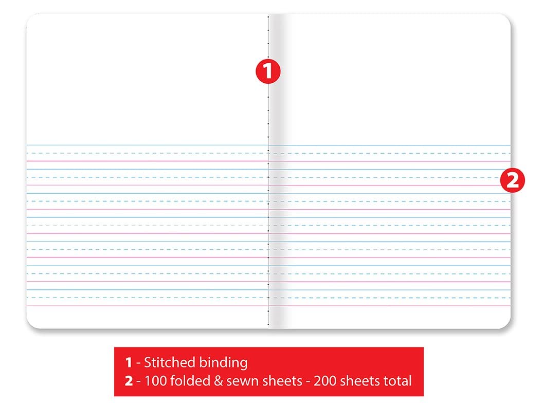 Better Office Products Primary Journals, Hardcover Kindergarten Journal & Kindergarten Composition Notebook, Grades K-2 Primary Composition Book with Picture Space, 100 Sheets