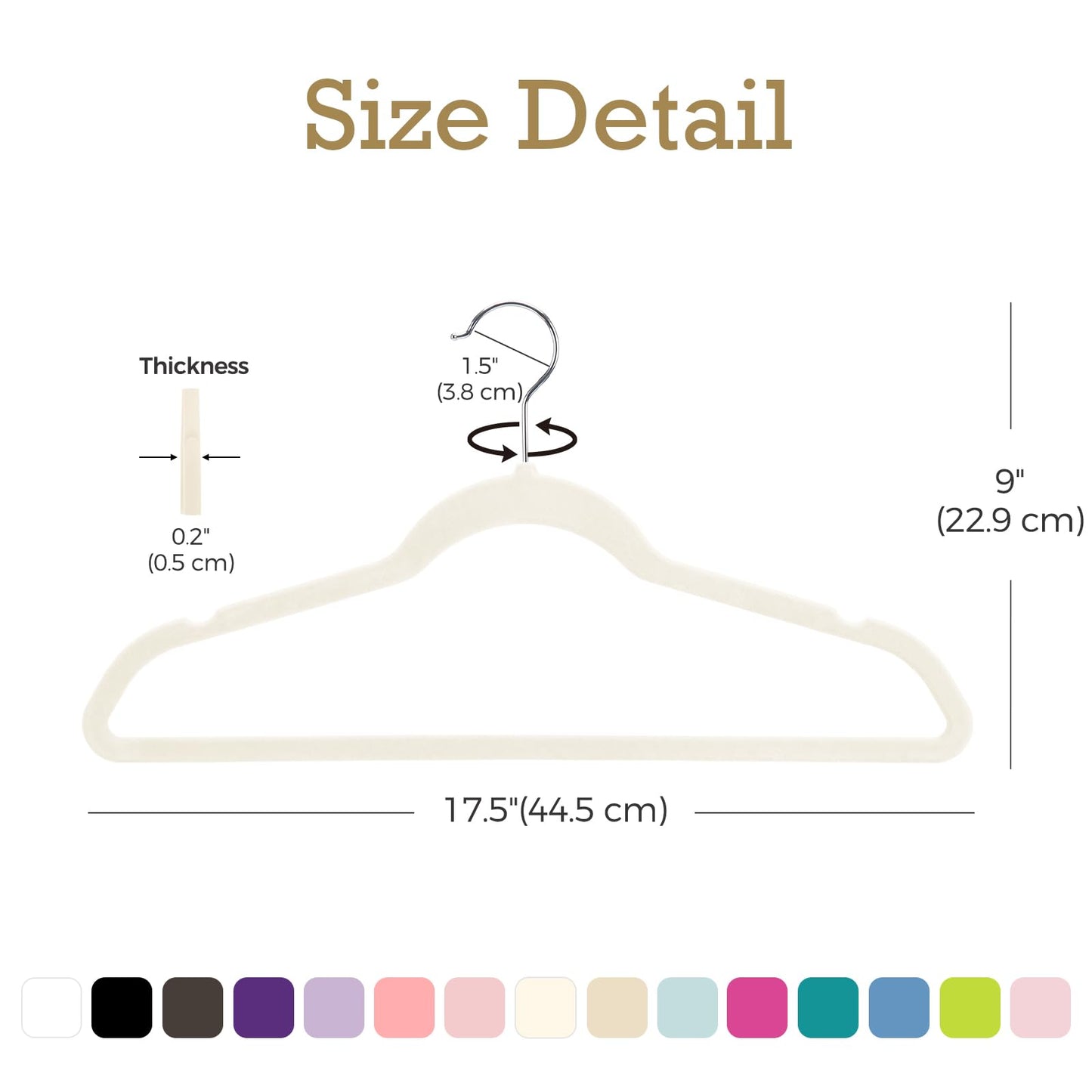 HOUSE DAY Ivory Velvet Hangers 60 Pack, Non Slip Clothes Felt Hanger Heavy Duty for Coat, Premium Slim Space Saving Suit Hangers for Closet Organizer, 360° Rotating Silver Hook