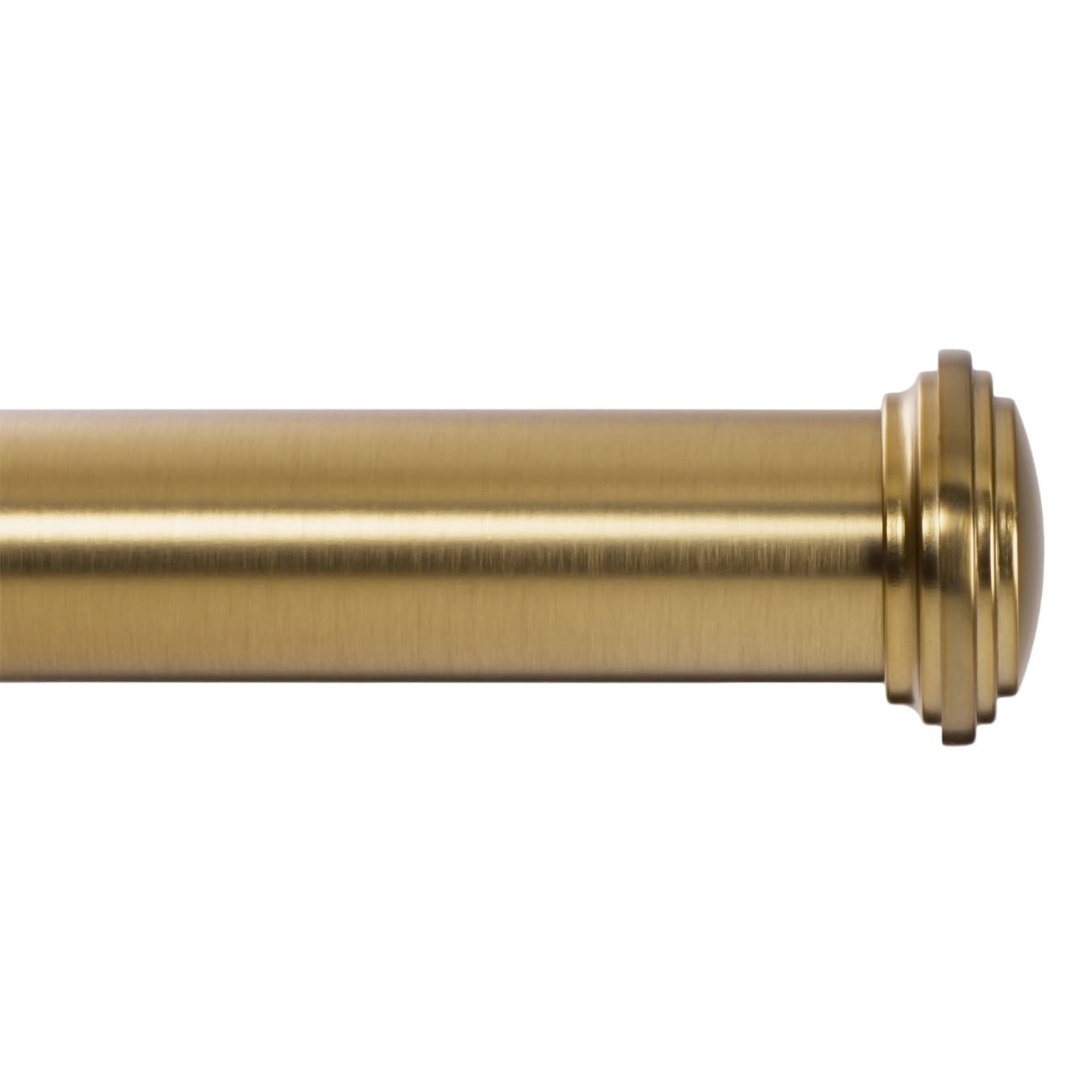 Ivilon Window Curtain Rod Decorative End Cap Design, 1 Inch Rod, 72 to 144 Inch. Warm Gold