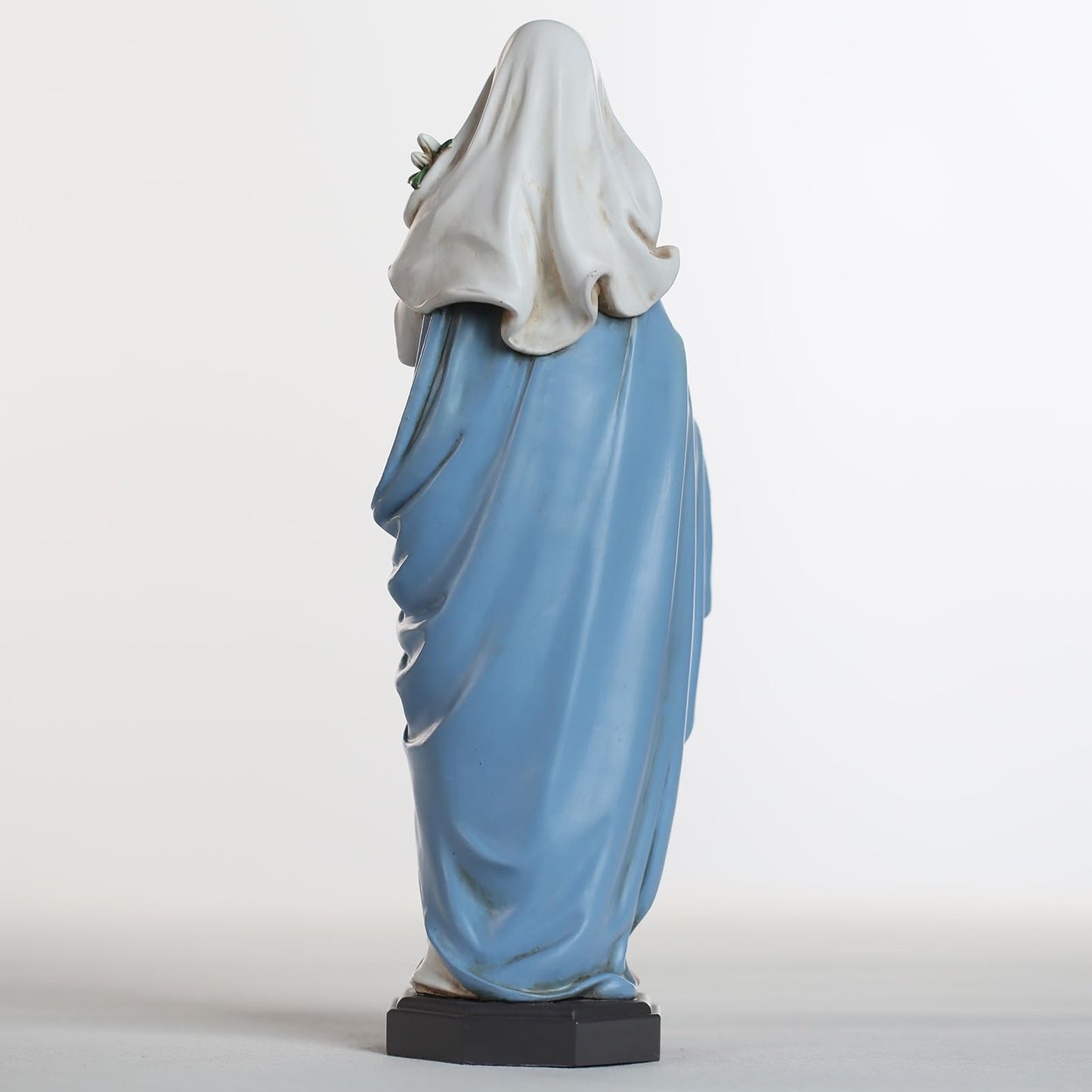 Grace4Joy Blessed Mother Mary Statue - 10 Inch Madonna Virgin Mary Statue Elegant Home Decor, Hand Painted Saint Mary Holding Lilies Figurines Renaissance Collection