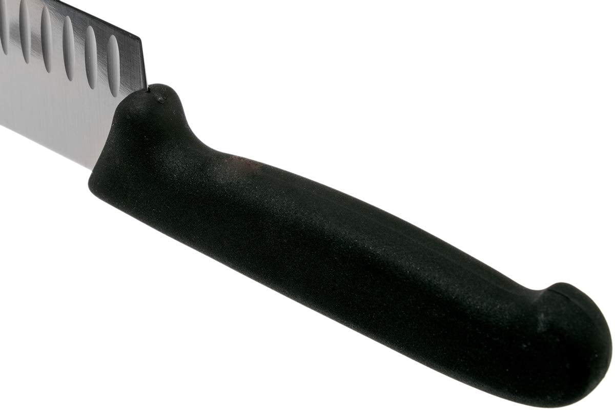Victorinox Fibrox 7 In. Santoku Knife, Granton Blade, Black
