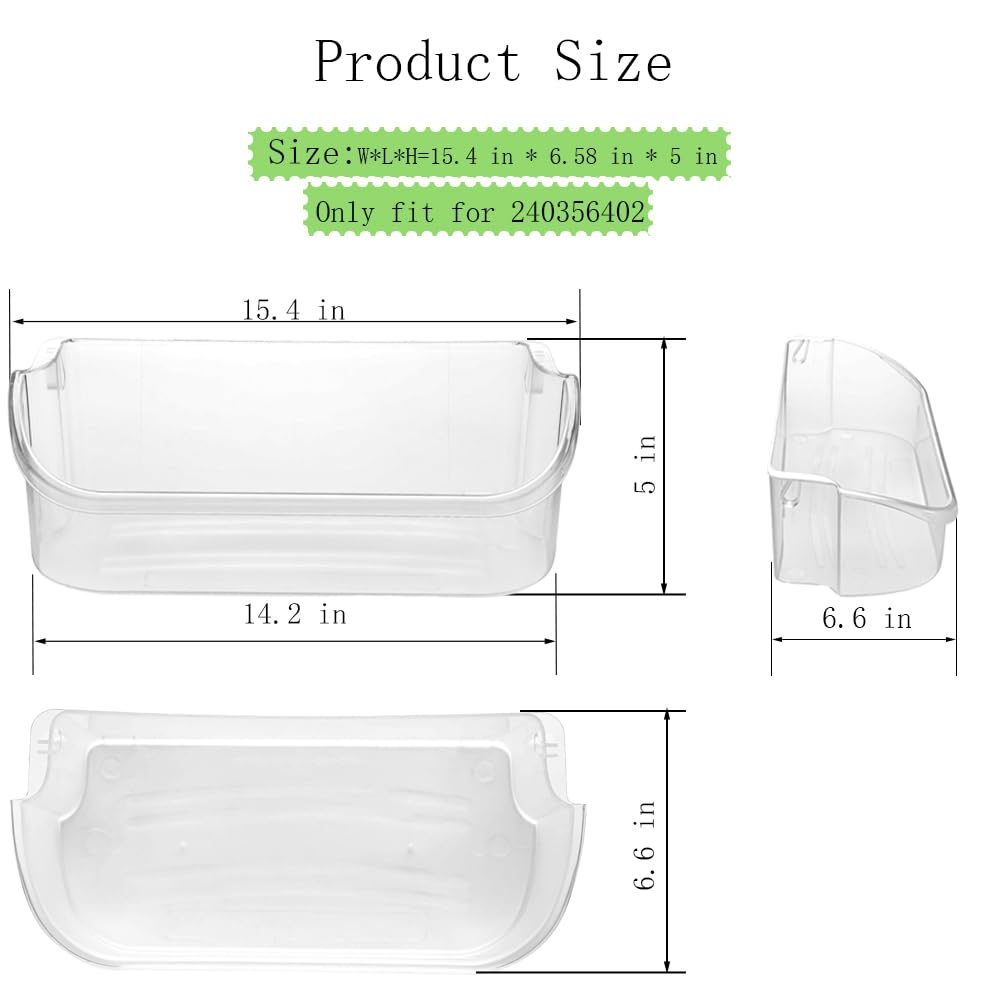 Refrigerator Top Door Shelf FFSS2615TP0/1/2/3/4, FFSS2615TS0/1/2/3/5, FFSS2625TS0/1/2/3/5, LGHX2636TF0/4/5, FFSS2615TE0/1/2/3/4, LFSS2612TF0/1/2/3/4 for Frigidaire - Door Bin Replacement.(2-PACK)