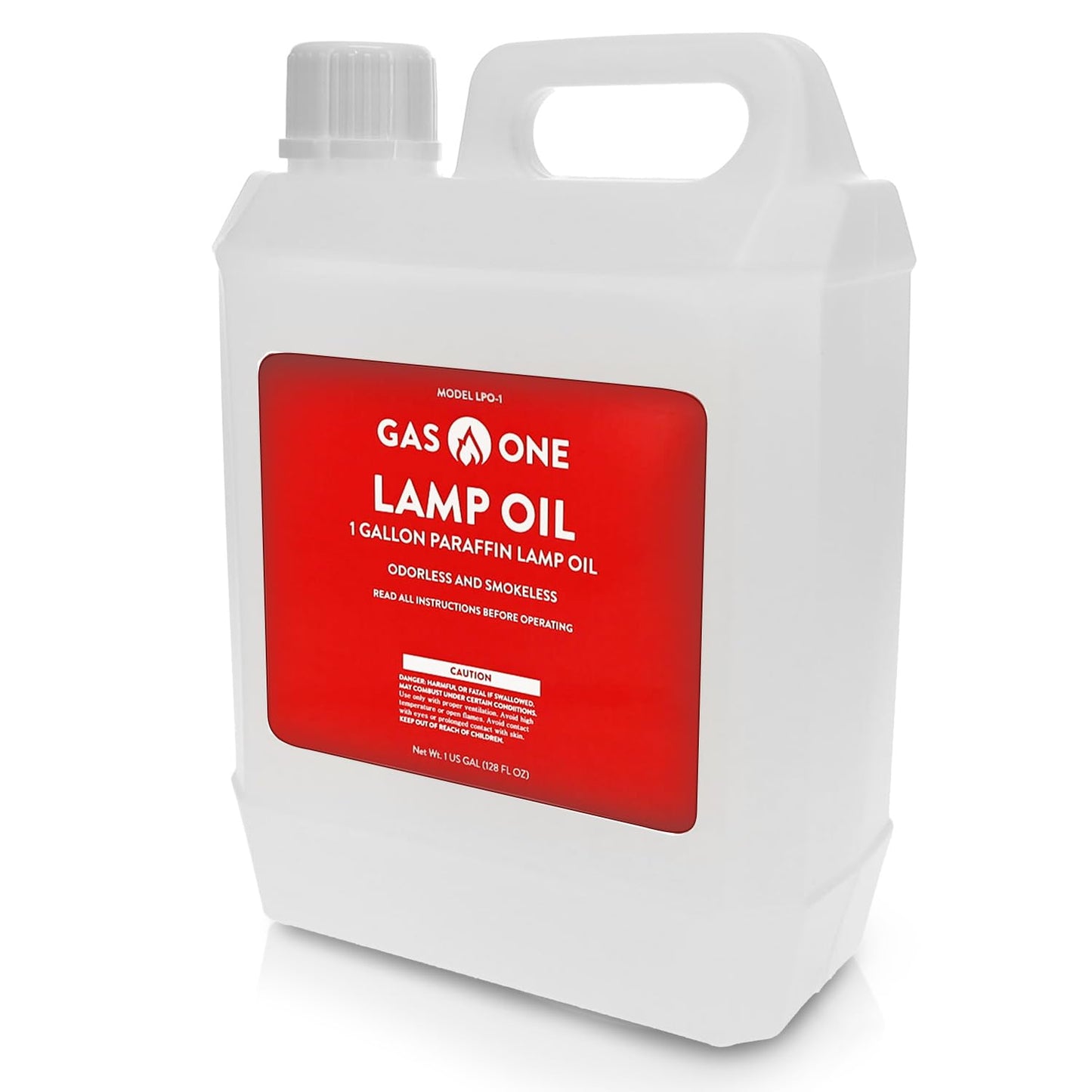 GasOne Liquid Paraffin Lamp Oil – 1 Gallon (128oz) Clear – Odorless, Smokeless Indoor Outdoor Fuel for Lanterns, Lamps, and Torches – Safe Packaging