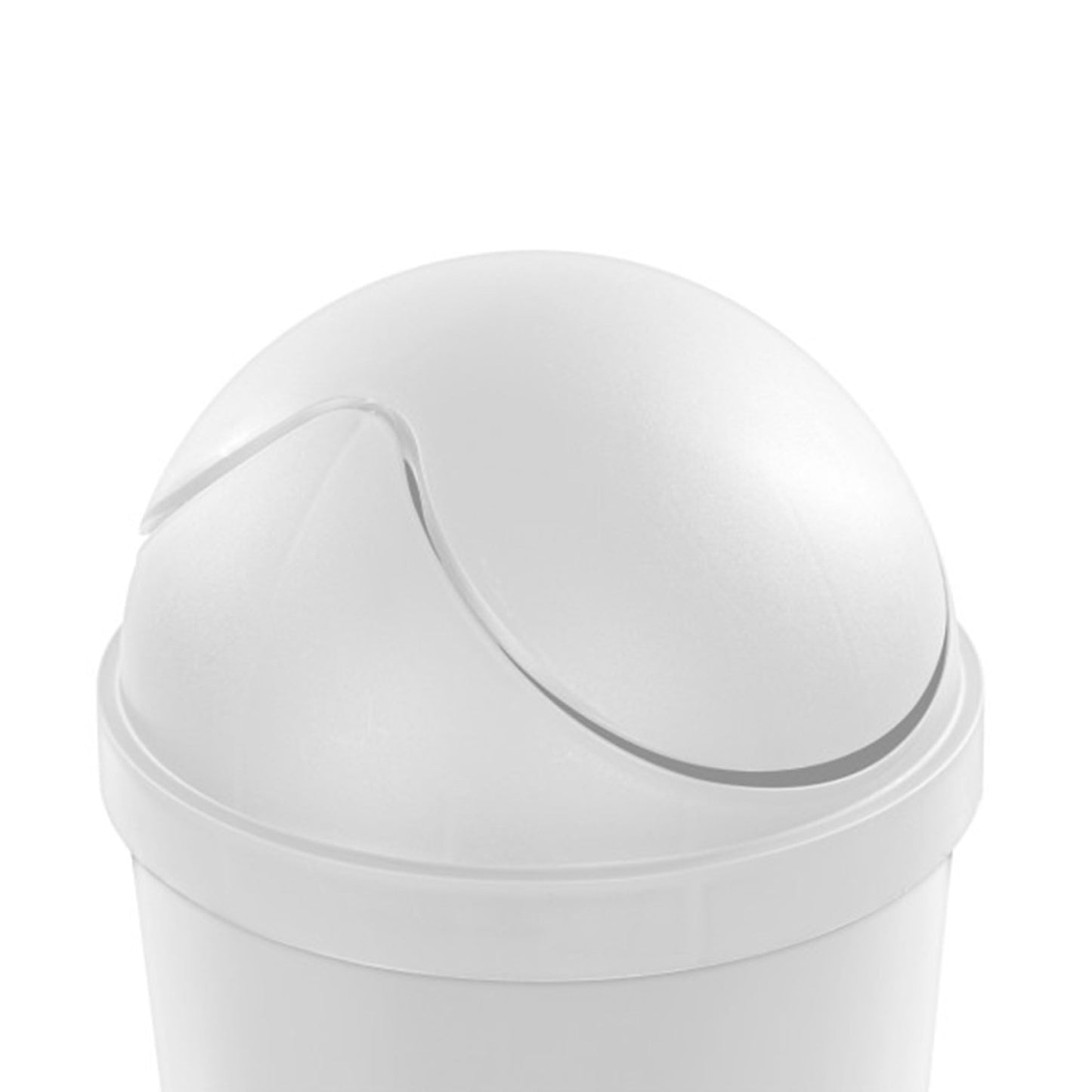 Sterilite 3 Gallon Round SwingTop Wastebasket with Lid, Small Plastic Trash Can for the Bathroom, Bedroom, Dorm or Home Office, White, 6-Pack