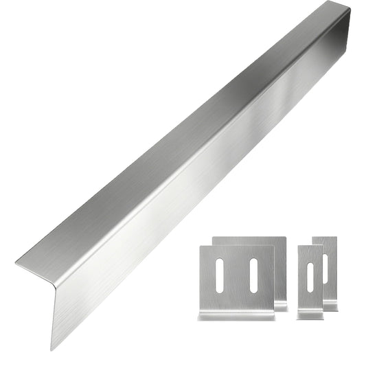 30" Slide-In Range Rear Filler Kit, Stainless Steel Stove Gap Filler Behind Range, Adjustable 1" or 2.25" Backguard Trim Kit, Easy Install Backsplash Gap Cover Compatible with 30" Ranges,Silver