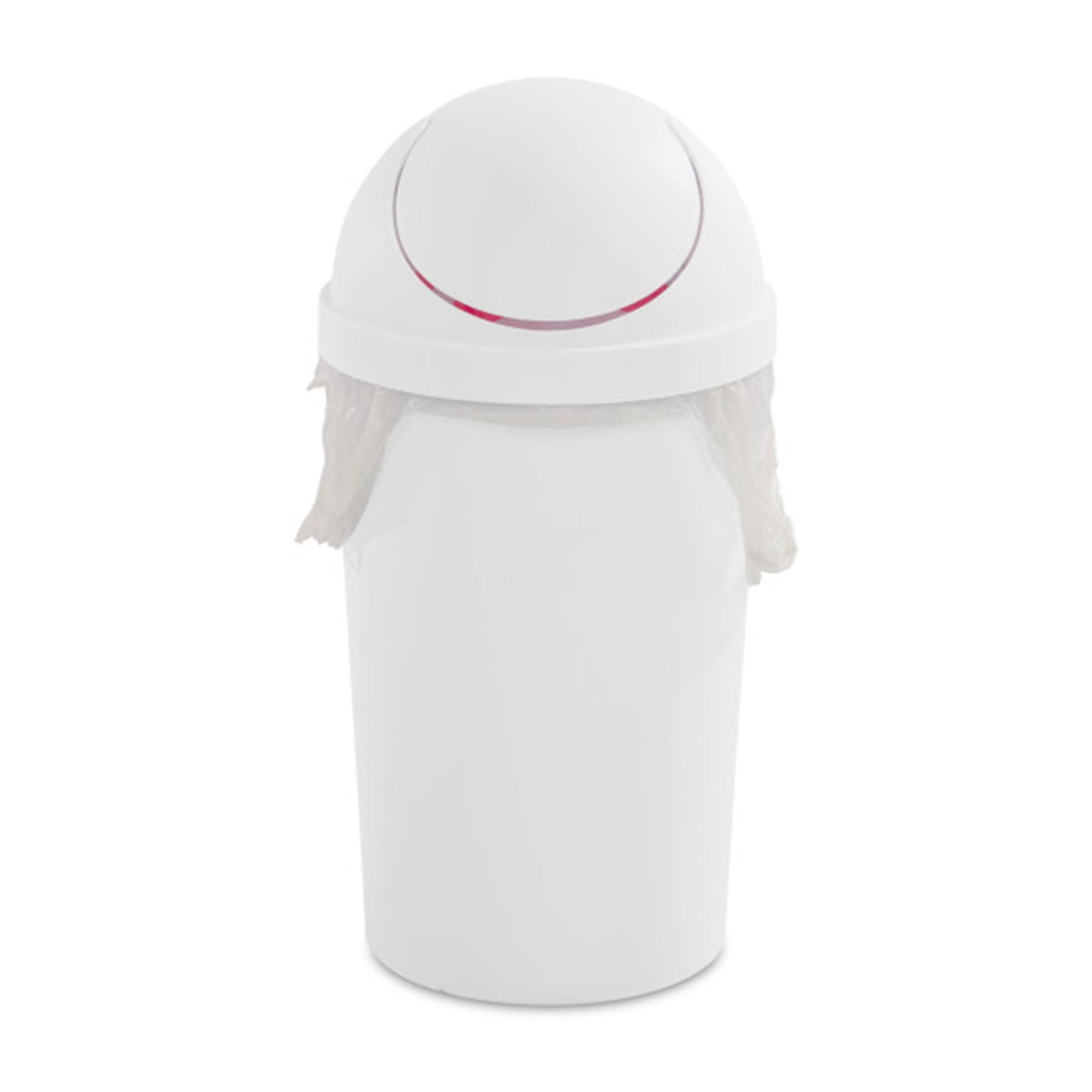 Sterilite 3 Gallon Round SwingTop Wastebasket with Lid, Small Plastic Trash Can for the Bathroom, Bedroom, Dorm or Home Office, White, 6-Pack