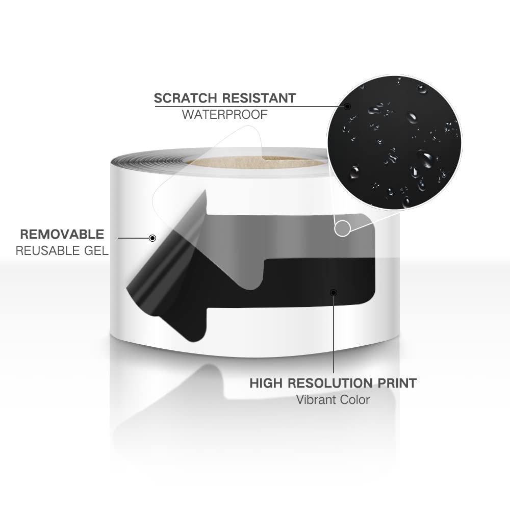 EVQ Arrow Floor Sticker Tape 3"×6" Arrow Floor Marking Sticker Sign 200 PCS Arrow Decal Tape Black