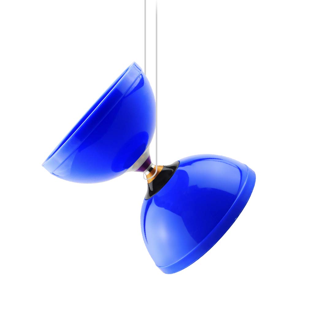 MAGICYOYO Pro Triple Bearing Diabolo Medium Size 5” Blue Chinese Yoyo Toy with 2 Pair Carbon Sticks+ 2 Extra Strings +1 Net Bag, High Performance Chinese Yoyo Diabolo Skill Toy