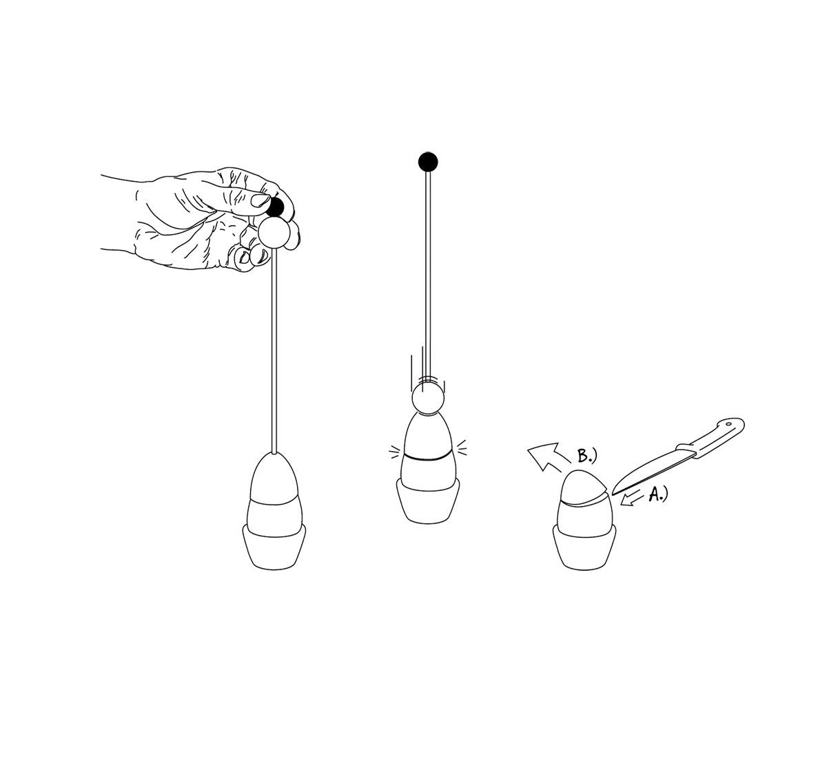 The Original Clack Egg Opener - German Engineered Stainless Steel Egg Topper - Premium Quality Egg Accessories (Wooden Top)