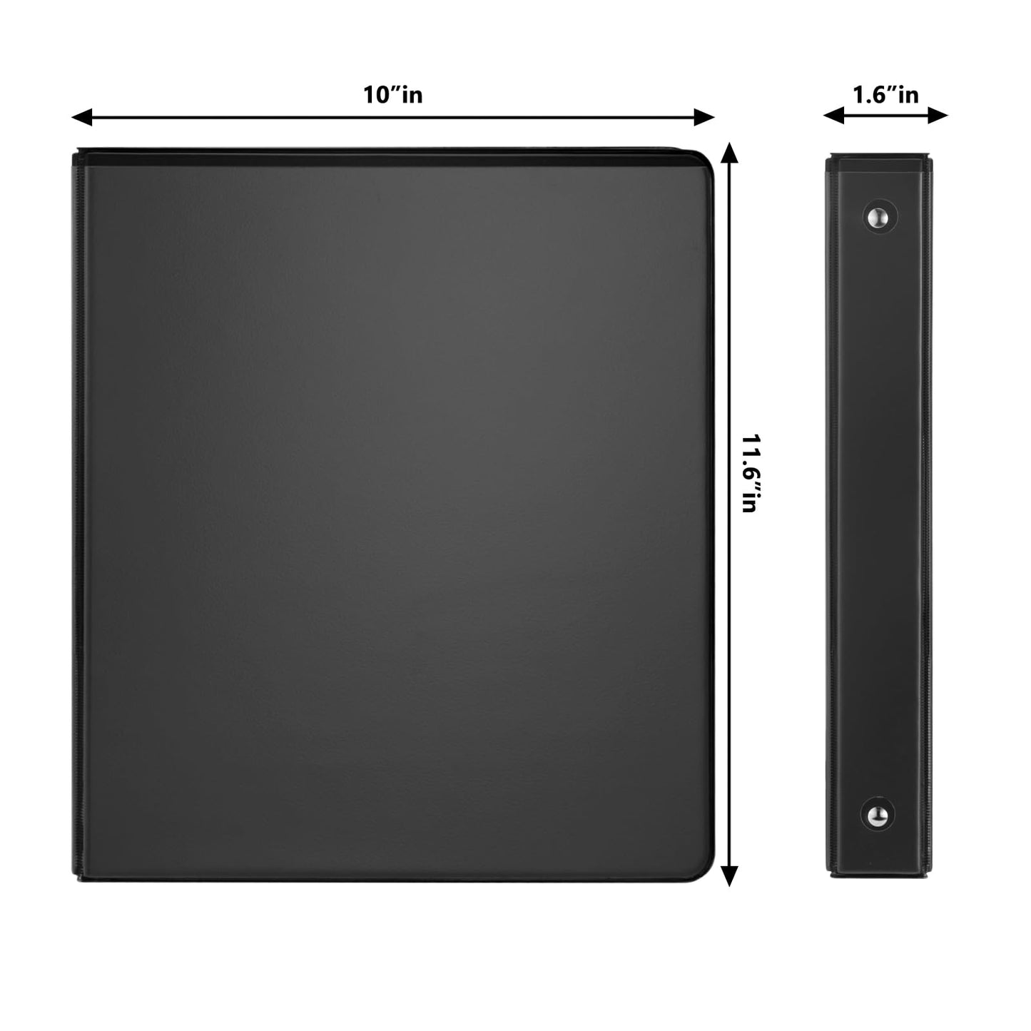 COMIX Sturdy 3 Ring Binder 1 inch with Clear View Cover, 1" Round Ring View Binder, PVC-Free, 2.4mm-Thick, 200 Sheets Capacity of US Letter Size Paper, Office ＆ School Supplies, 8 Pack (Black)