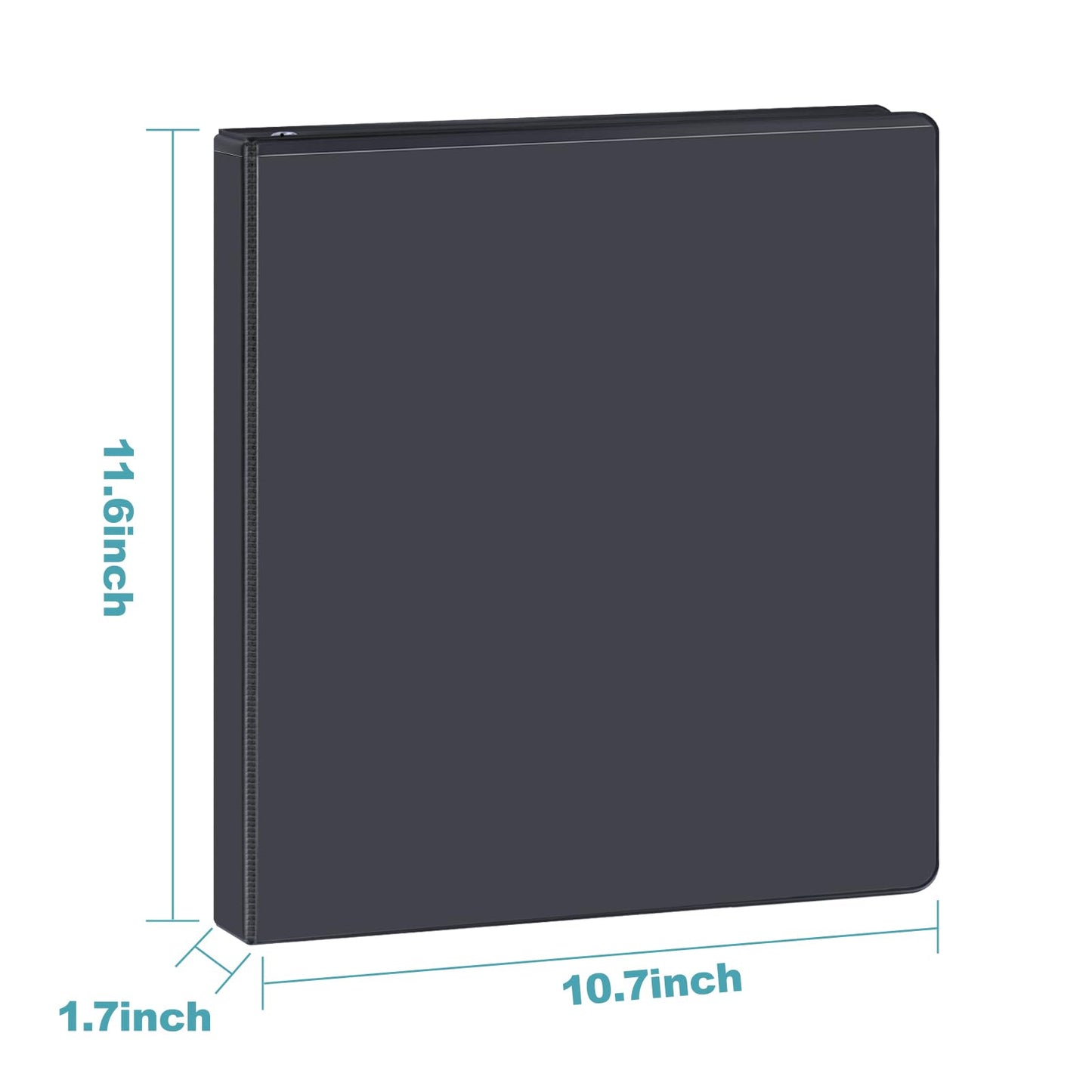 3 Ring Binder 1 Inch, ViVin Sturdy 1"-Slant D Ring Binder with 2 Interior Pockets, Clear View Cover, PVC-Free, Fits 225 Sheets of US Letter Size Paper (12 Pack, Black)