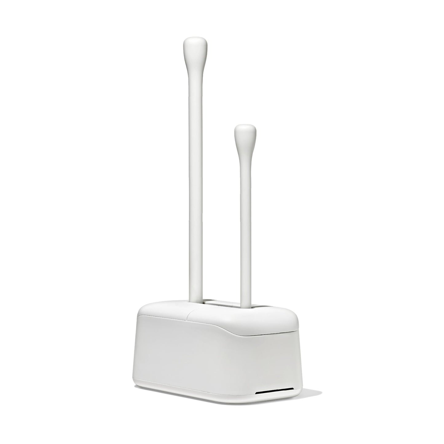 OXO Good Grips Toilet Brush & Plunger Set | Two Bathroom Essentials in one Space-Saving Canister | Toilet Bowl Cleaner and Plunger with Holder, Perfect for Small bathrooms