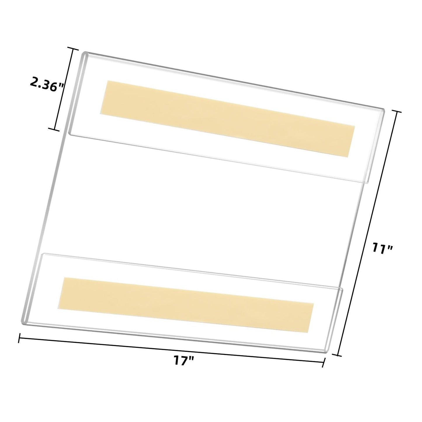 Ludery 11x17 Acrylic Sign Holder Wall Mount, Clear Acrylic Frame with Adhesive Tape, Wall Sign Document Menu Holder for Office, Home, Store, Restaurant,No Drilling-Horizontal (6 Pack)