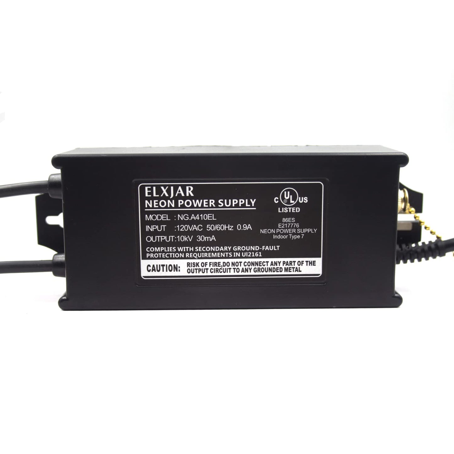 10kV 10000V 30mA NG.A410EL Neon Sign Transformer Power Supply for Glass Neon Tubes 7-15mm Indoor Use with Ground Fault and Overheat Protection 120V Input