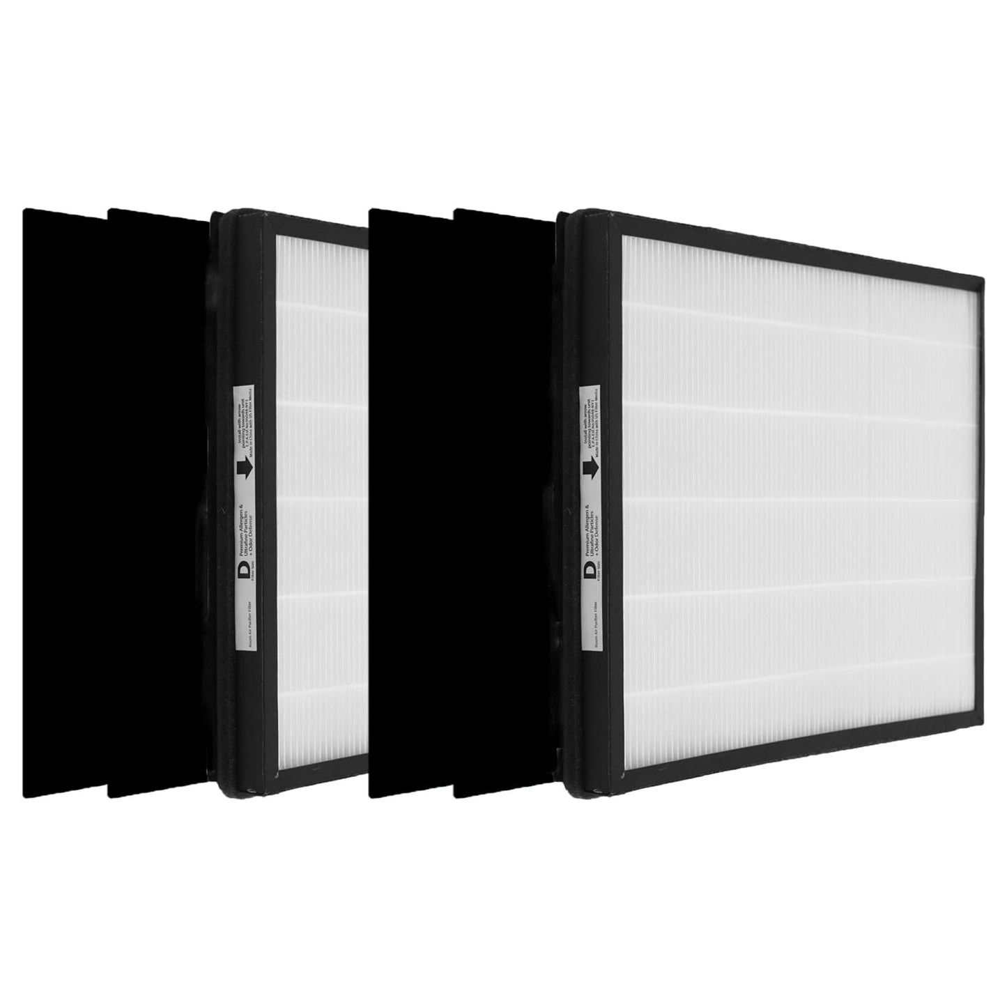 CHAMONNY IAF-H-100D Idylis D Replacement Filter Size D, Compatible with Idylis AC-2118, AC-2123, IAP-10-280 Air Purifier, 2 HEPA Filters + 4 Activated Carbon Pre-filters