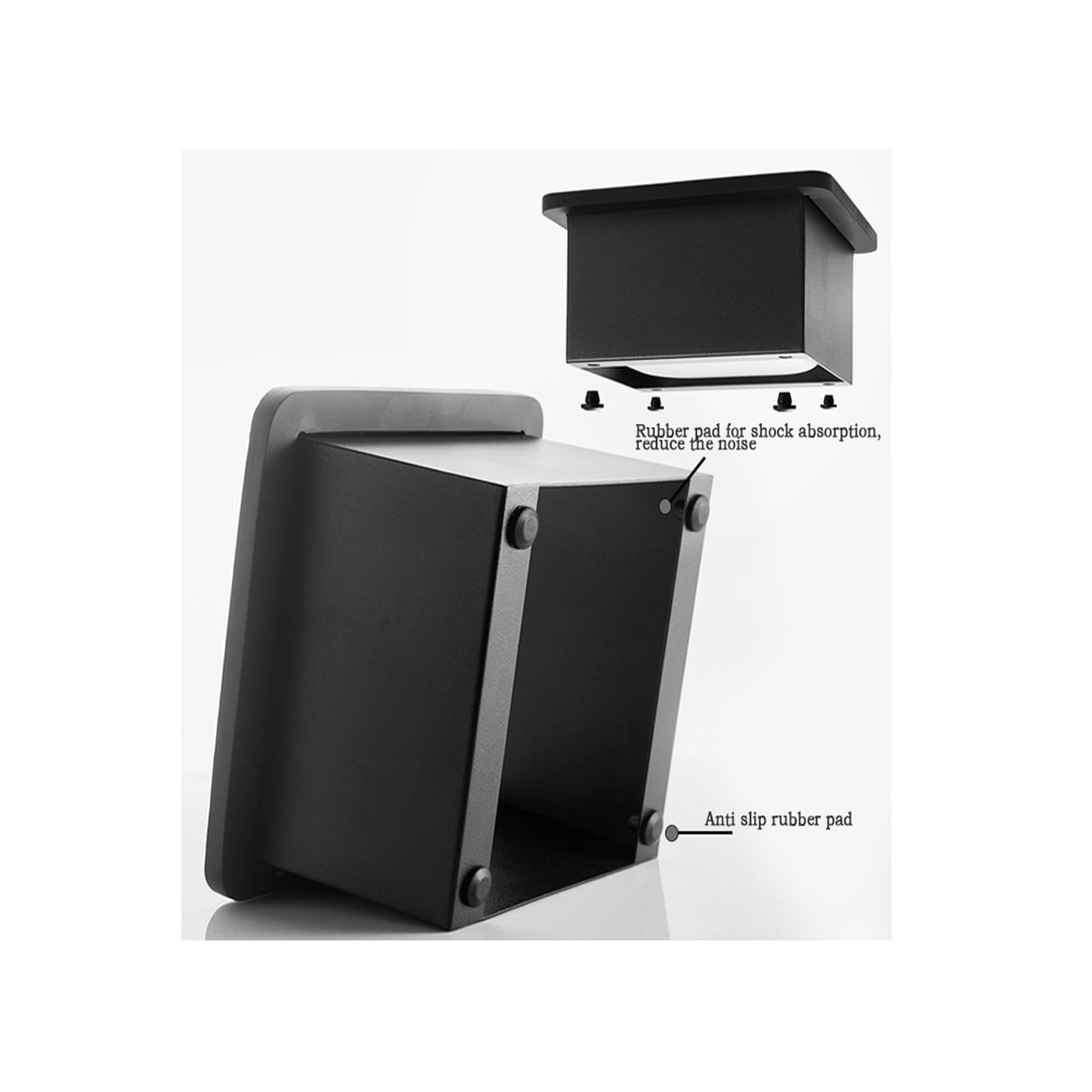Espresso Coffee Knock Box, Large Coffee Coffee Grounds Knock Box Container Coffee Machine Accessories, Stainless Steel Coffee Bin Grind Knock Out Box with Removable Knock Bar and Non Slip Base