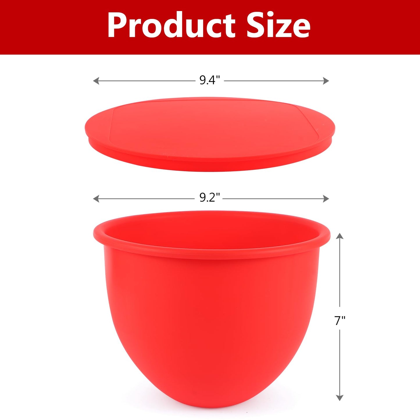 LETOMS Silicone Bowl Liner for KitchenAid Tilt-Head 5QT Mixers - 3 Liners & 3 Lids Included, Leak-Proof Sealing Design, Easy-to-Replace Food-Grade Silicone Bowls (Not for Bowl-Lift Models)