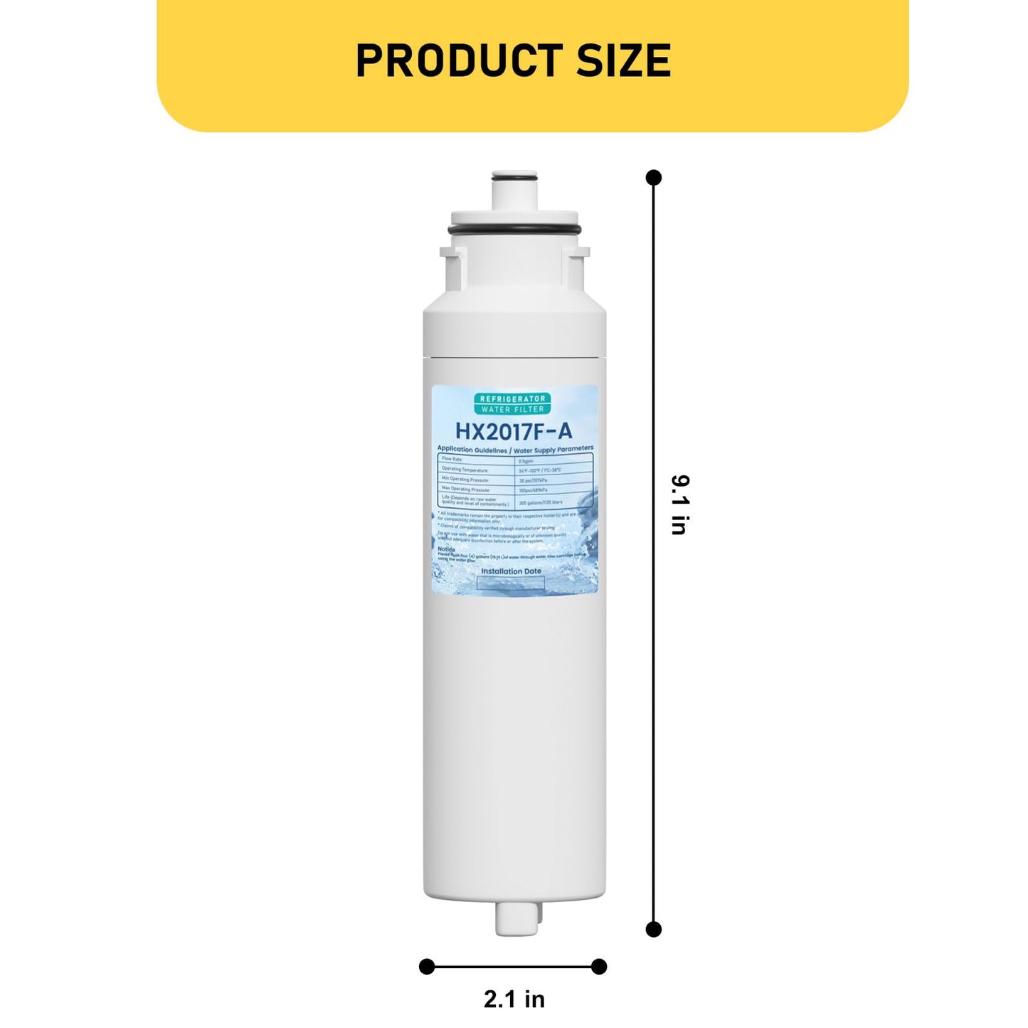 HX2017FR-A HX2017F-A Water Filter Replacement Compatible with Hisense HRF266N6CSE1, HRF266N6CSE, HRF209N6CSE, HRF254N6TSE, HRF254N6DSE Twist-In Models, 3 Pack