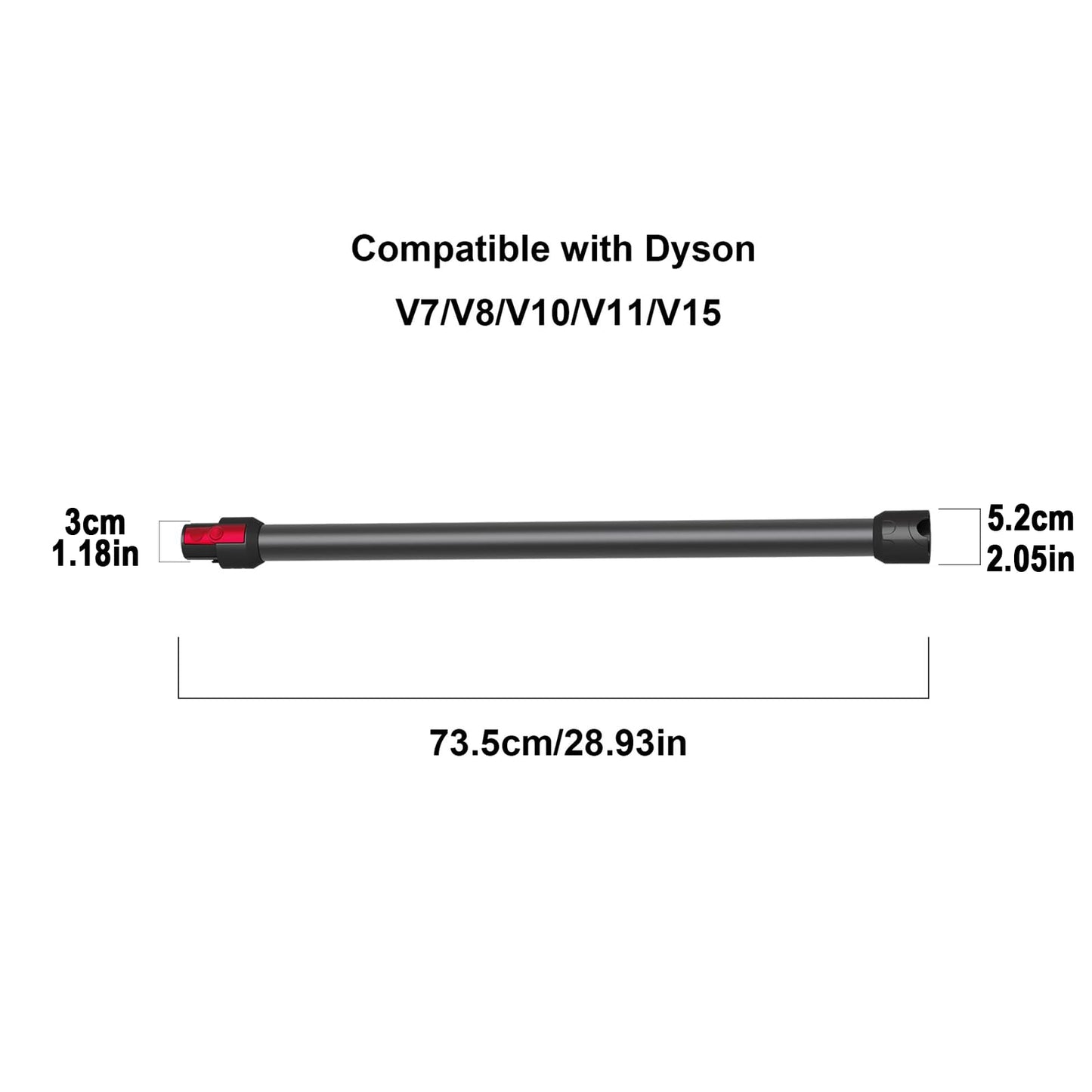Defurry Replacement Accessories Quick Release Wand for Dyson V7 V8 V10 V11 and V15 Models (Iron).
