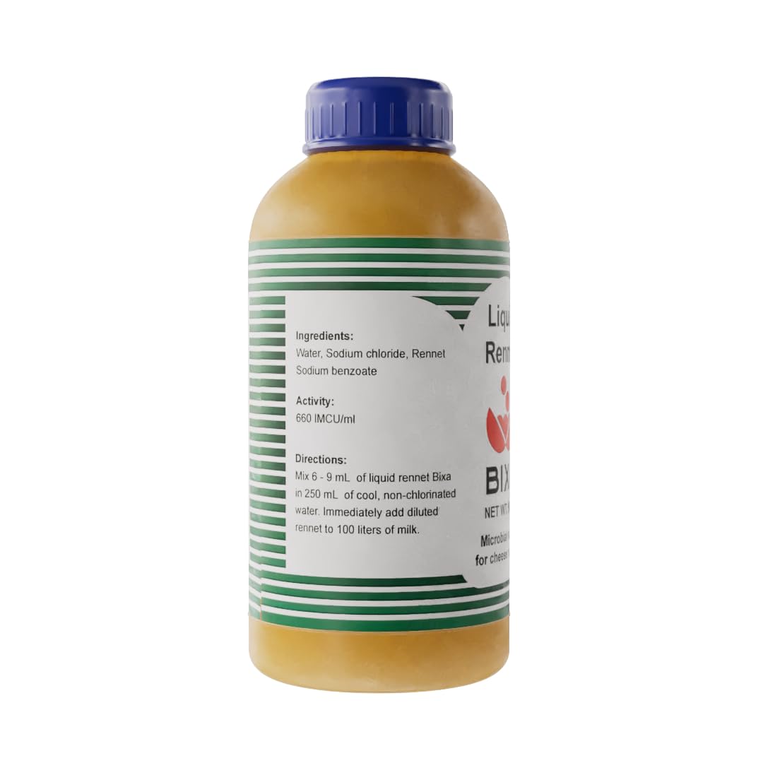 Bixa Liquid Microbial Rennet For Cheese Making | Vegetarian | Milk Coagulant | Non GMO | CUAJO BIXA LIQUIDO | CUAJO PARA QUESO | 16.9 fl oz (Pack of 1, 17, Fl Oz)